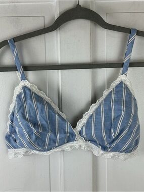 Auden Women's Blue Striped Triange Bralette Size L